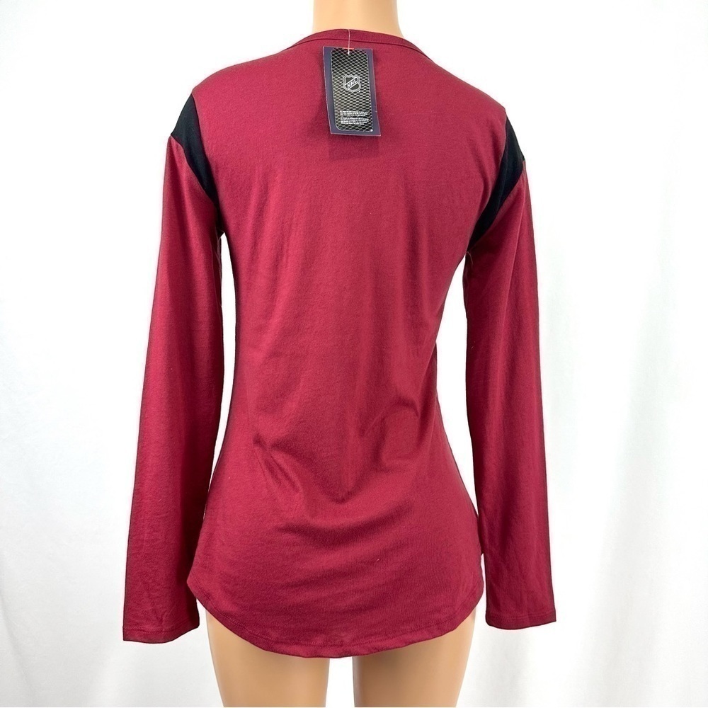 Fanatics Womens Sz M Arizona Coyotes Long Sleeve Lace Up V Neck T Shirt Garnet - Picture 6 of 13